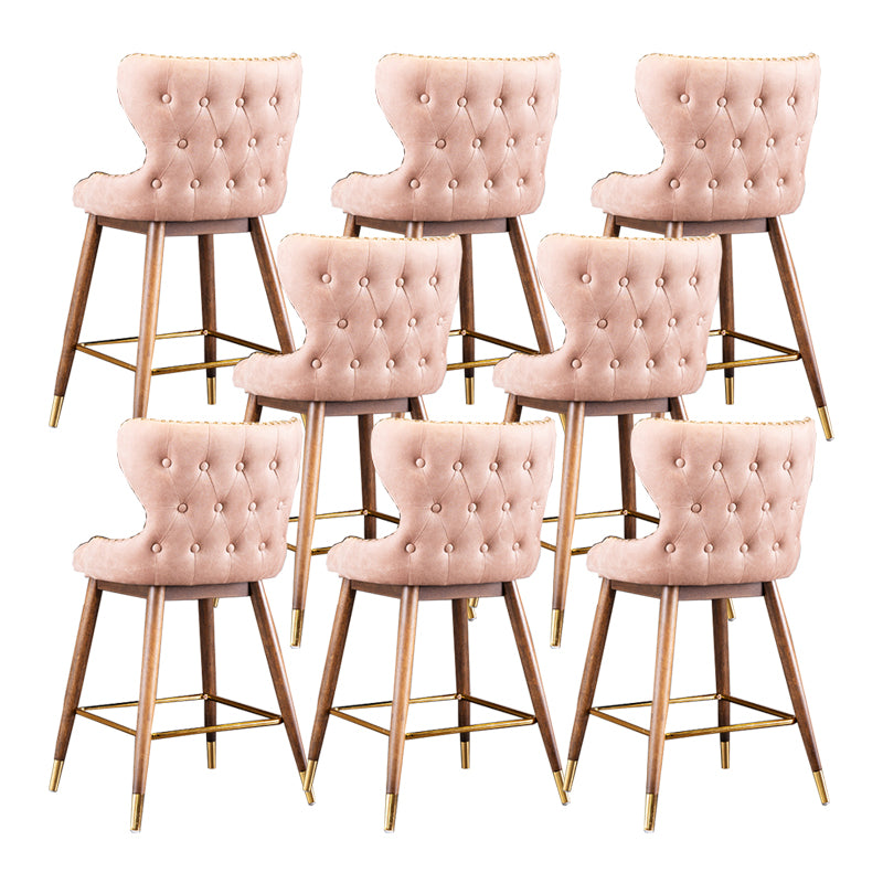 Solid Wood Counter Stools Industrial Fabric Counter Stools with Low Back