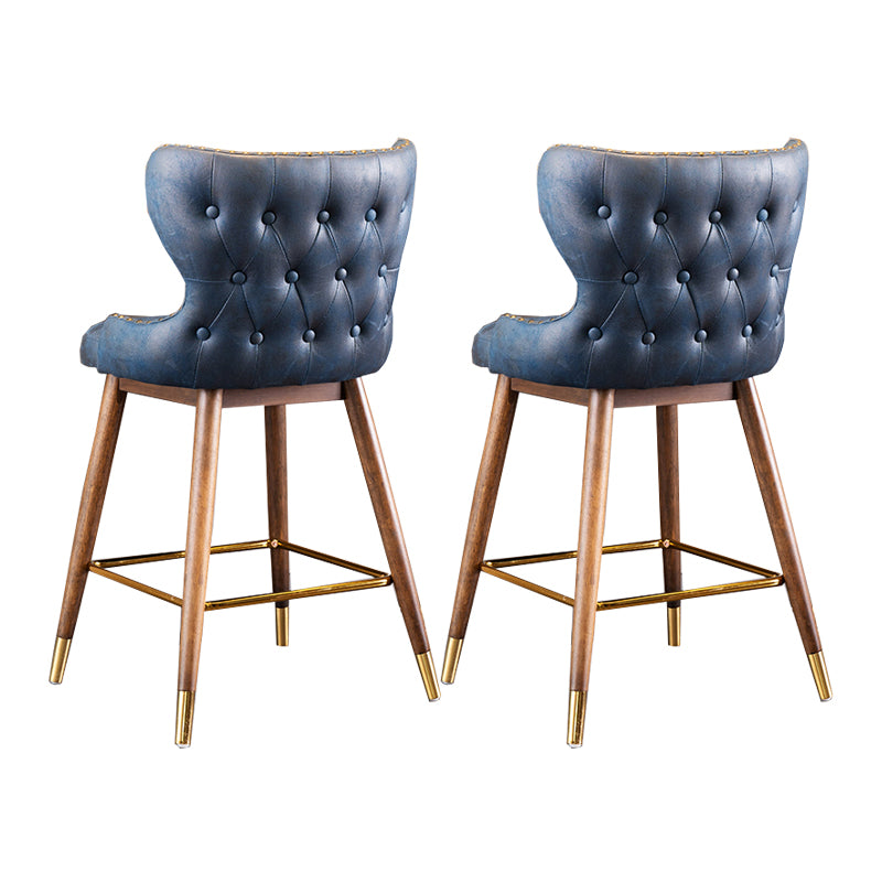 Solid Wood Counter Stools Industrial Fabric Counter Stools with Low Back