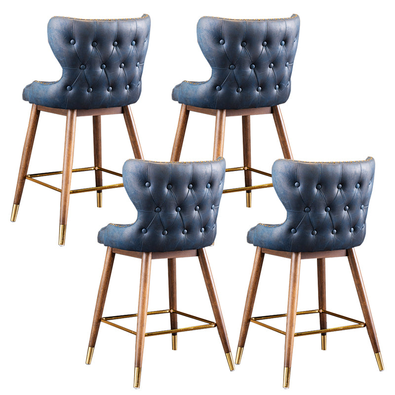 Solid Wood Counter Stools Industrial Fabric Counter Stools with Low Back