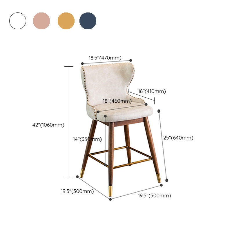 Solid Wood Counter Stools Industrial Fabric Counter Stools with Low Back