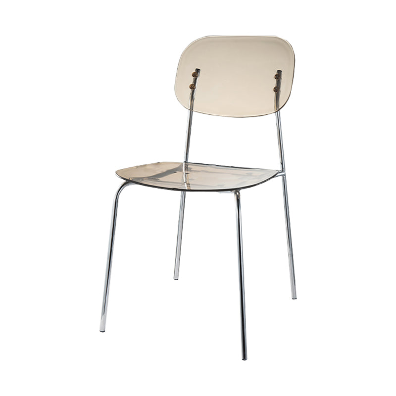 Scandinavian Metal Bar Stool Acrylic Patio Bar Stool with Chrome Base