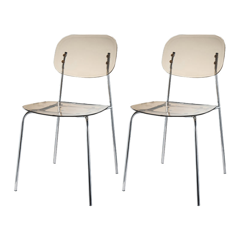 Scandinavian Metal Bar Stool Acrylic Patio Bar Stool with Chrome Base