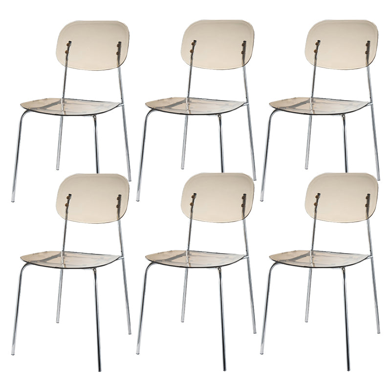 Scandinavian Metal Bar Stool Acrylic Patio Bar Stool with Chrome Base