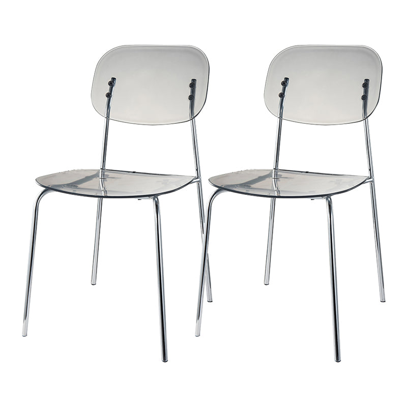 Scandinavian Metal Bar Stool Acrylic Patio Bar Stool with Chrome Base