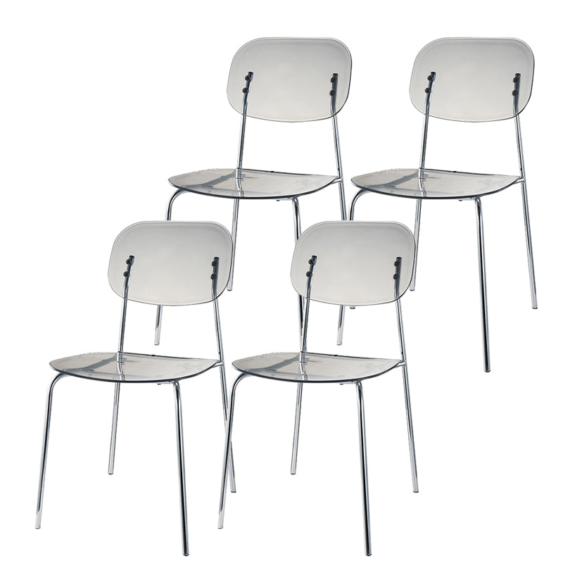 Scandinavian Metal Bar Stool Acrylic Patio Bar Stool with Chrome Base