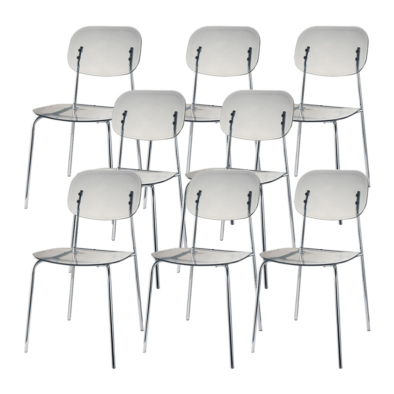 Scandinavian Metal Bar Stool Acrylic Patio Bar Stool with Chrome Base