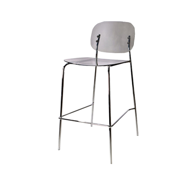 Scandinavian Metal Bar Stool Acrylic Patio Bar Stool with Chrome Base