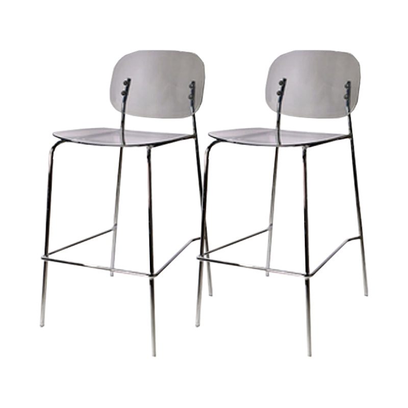 Scandinavian Metal Bar Stool Acrylic Patio Bar Stool with Chrome Base