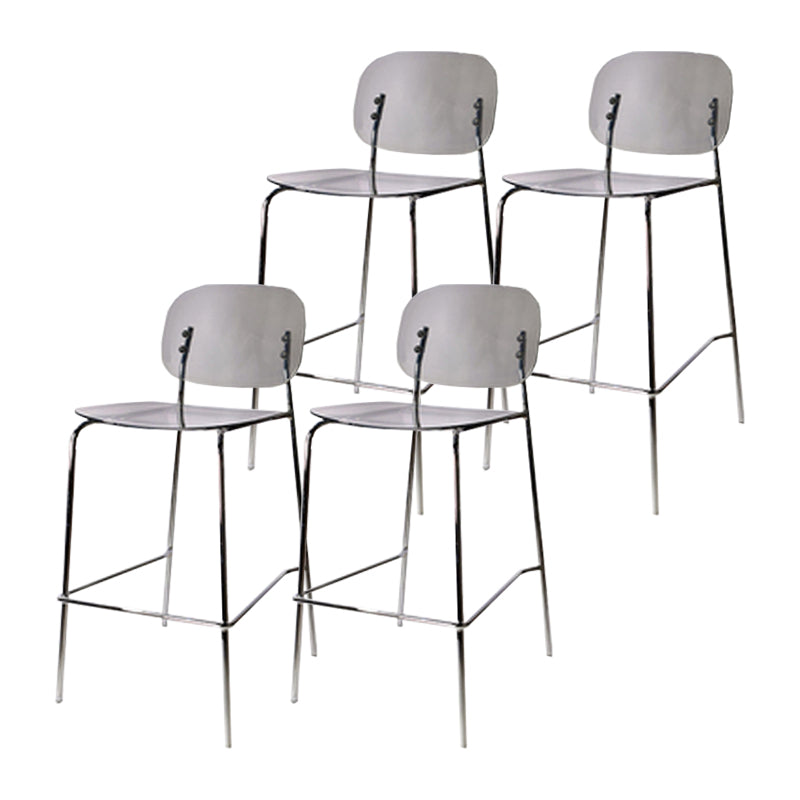 Scandinavian Metal Bar Stool Acrylic Patio Bar Stool with Chrome Base