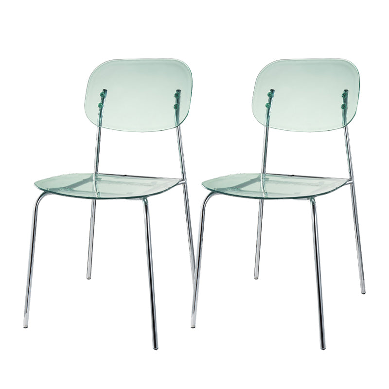 Scandinavian Metal Bar Stool Acrylic Patio Bar Stool with Chrome Base