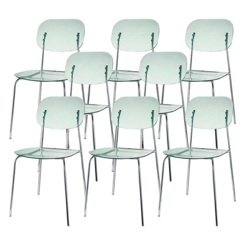 Scandinavian Metal Bar Stool Acrylic Patio Bar Stool with Chrome Base