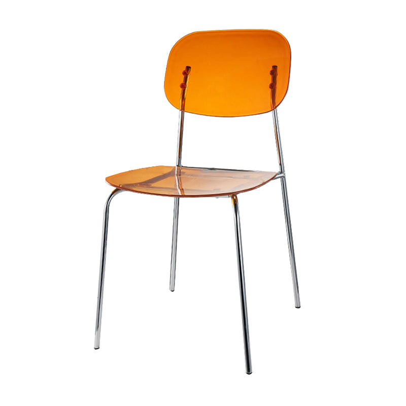Scandinavian Metal Bar Stool Acrylic Patio Bar Stool with Chrome Base