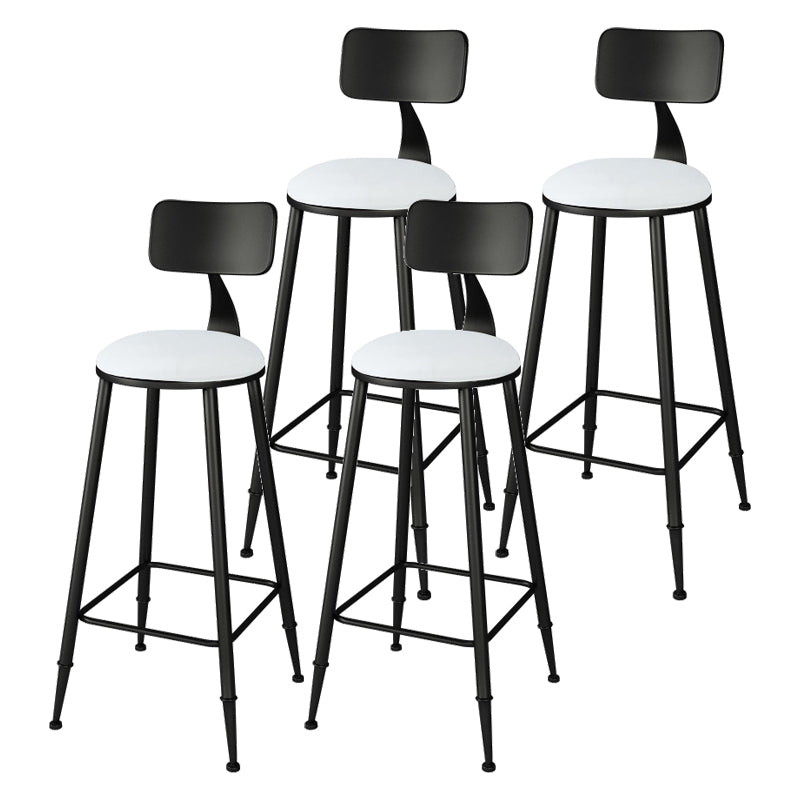 Low Back Dining Stools Round Armless Bar Stools with Footrest