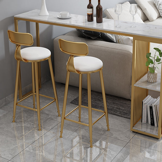 Low Back Dining Stools Round Armless Bar Stools with Footrest