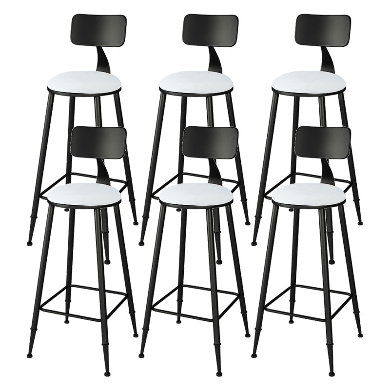 Low Back Dining Stools Round Armless Bar Stools with Footrest