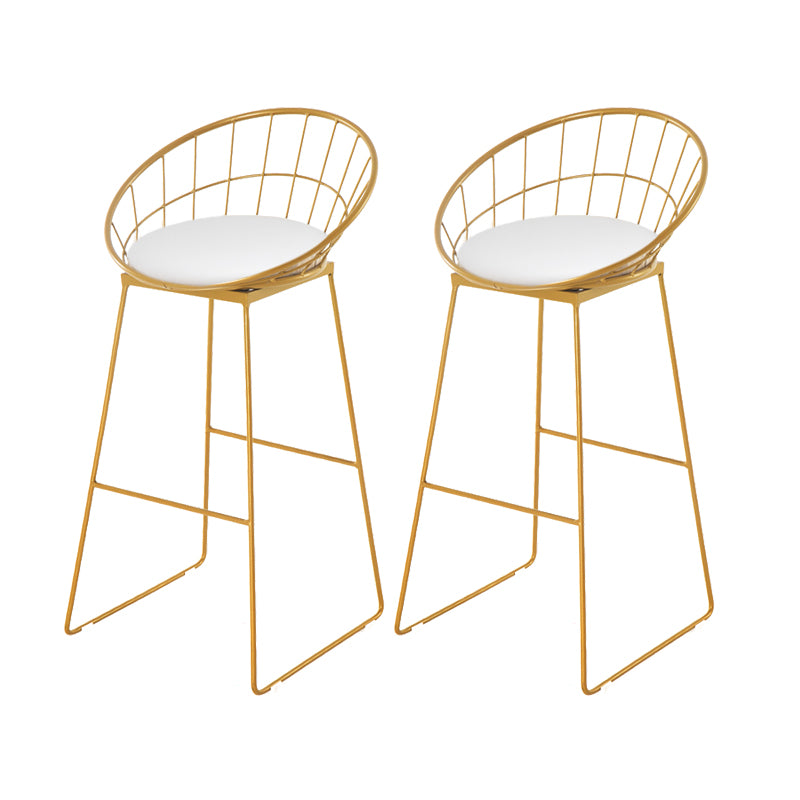 Low Back Dining Stools Round Armless Bar Stools with Footrest