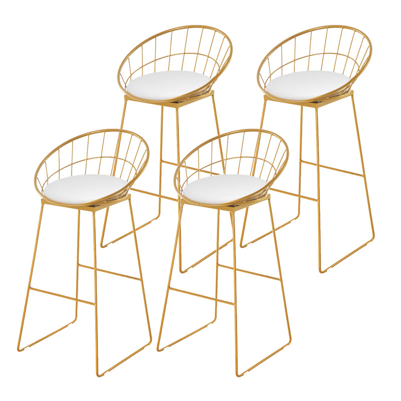 Low Back Dining Stools Round Armless Bar Stools with Footrest