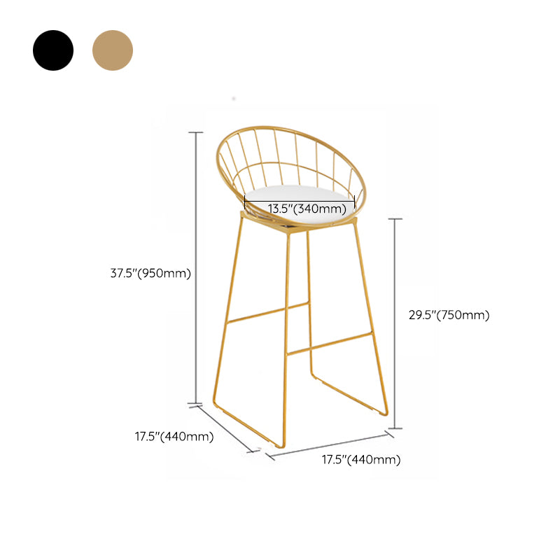 Low Back Dining Stools Round Armless Bar Stools with Footrest