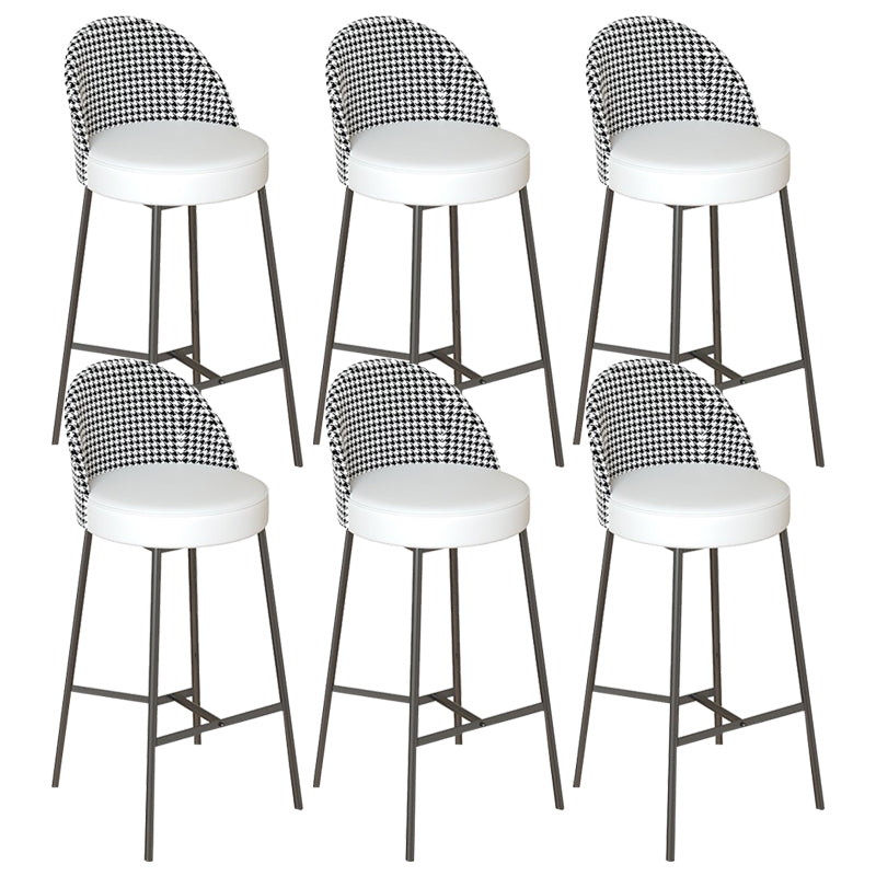 Industrial Metal Bar Stool Faux Leather Bar Stool with Black Legs