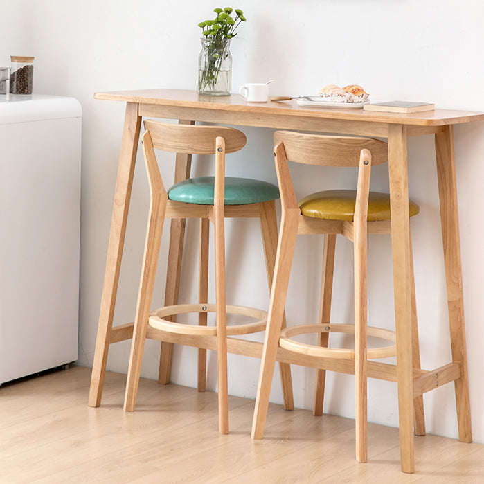 Solid Wood Counter Height Dining Table Contemporary Rectangle Bar Table