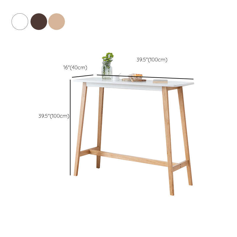 Solid Wood Counter Height Dining Table Contemporary Rectangle Bar Table