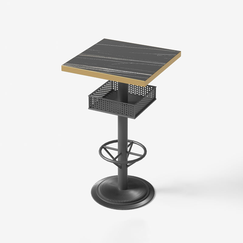 Industrial Style Bar Height Table Cafe Bar Dining Table with Storage