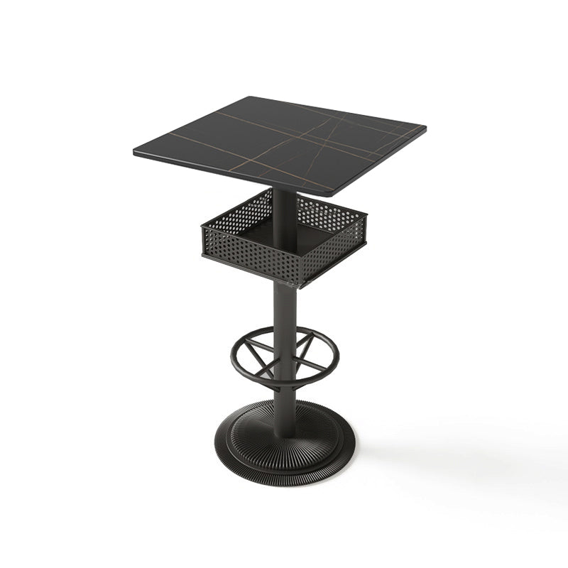 Industrial Style Bar Height Table Cafe Bar Dining Table with Storage