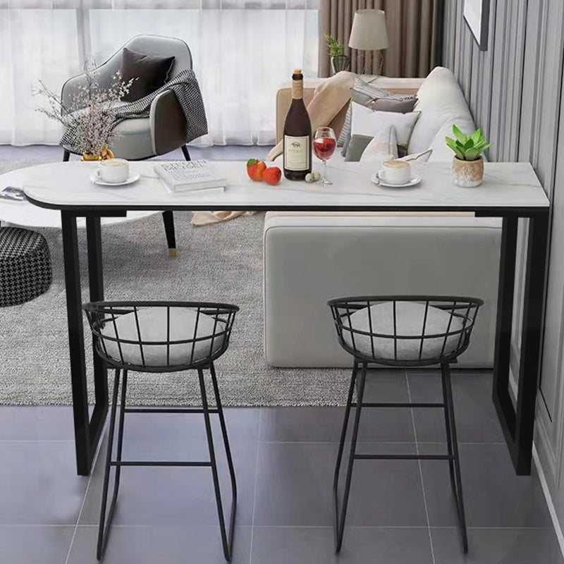 Glam Style Bar Table Sled Base Bar Dining Table for Living Room