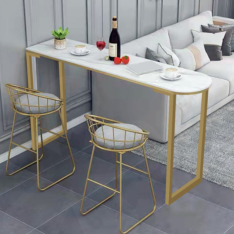 Glam Style Bar Table Sled Base Bar Dining Table for Living Room