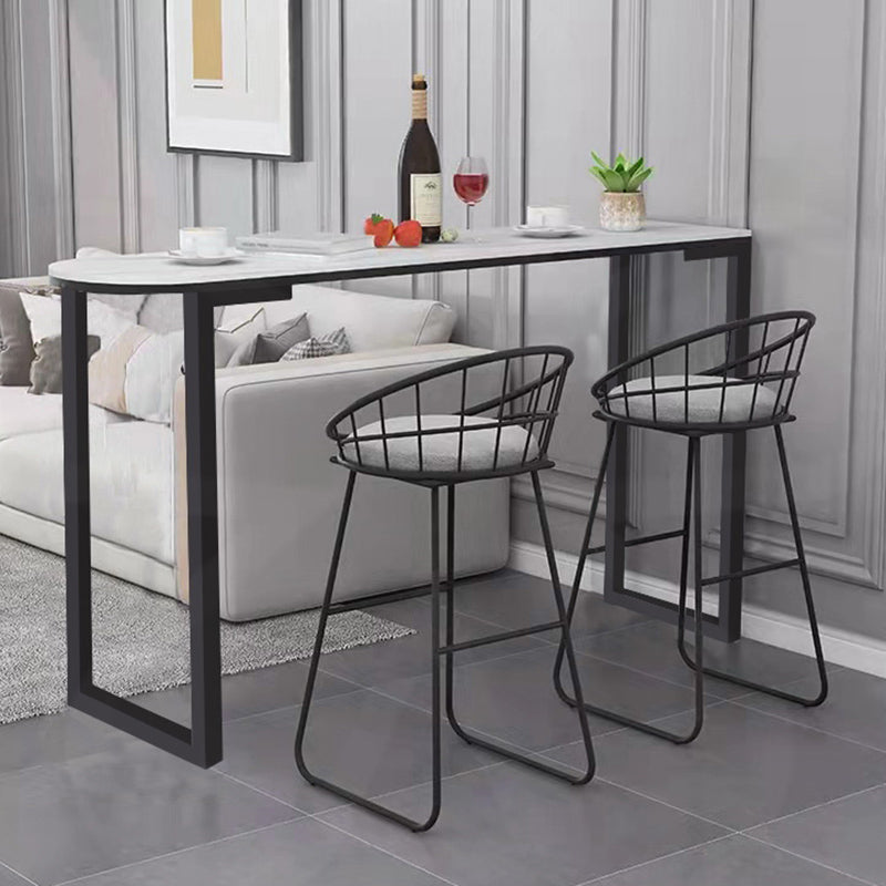 Glam Style Bar Table Sled Base Bar Dining Table for Living Room
