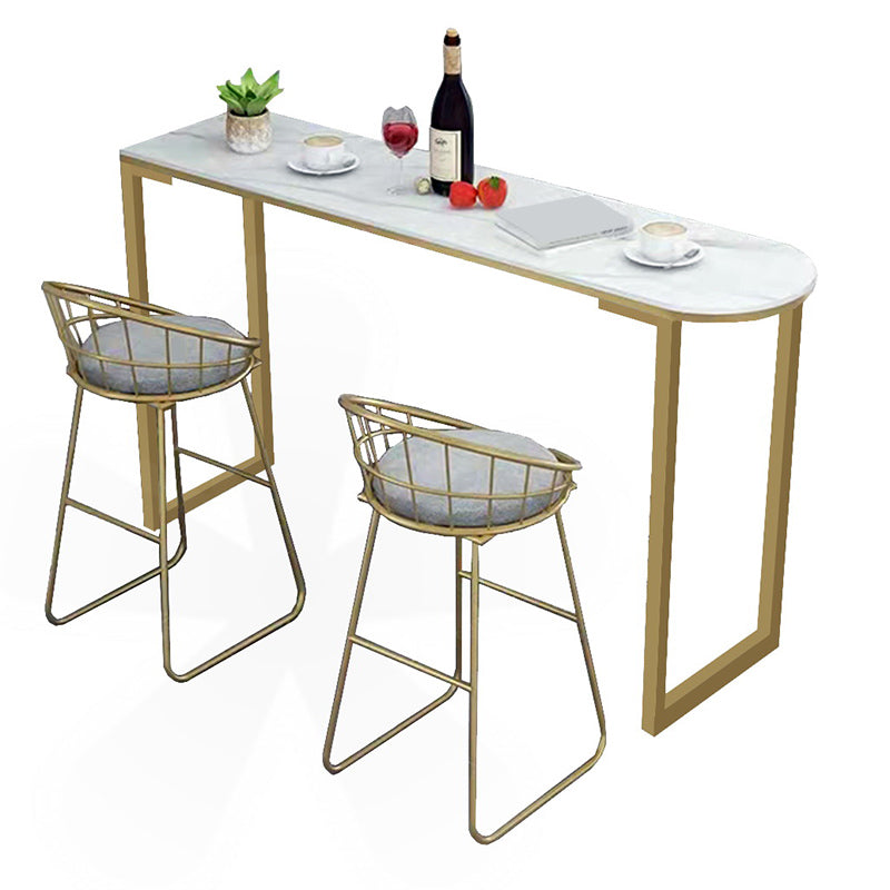 Glam Style Bar Table Sled Base Bar Dining Table for Living Room