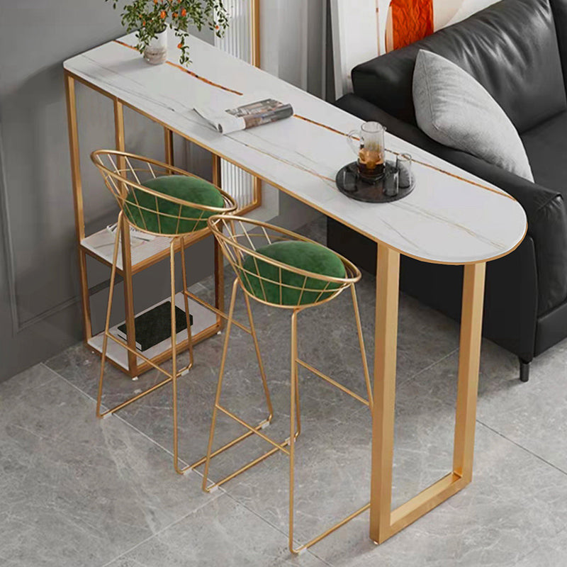 Glam Style Bar Table Sled Base Bar Dining Table for Living Room