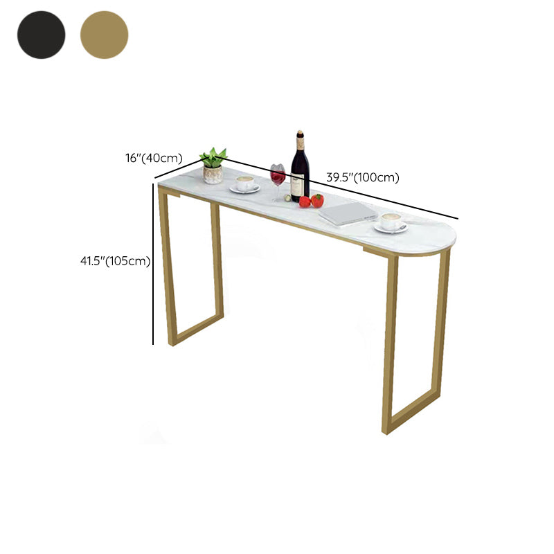 Glam Style Bar Table Sled Base Bar Dining Table for Living Room