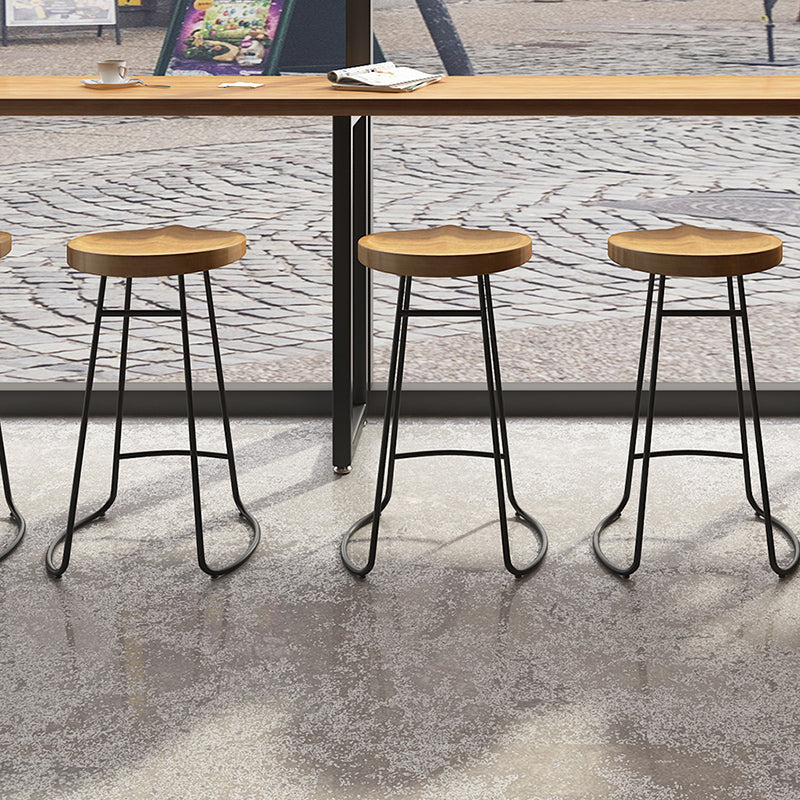 Industrial Style Rectangle Bar Table Solid Wood Fixed Bar Dining Table for Indoor