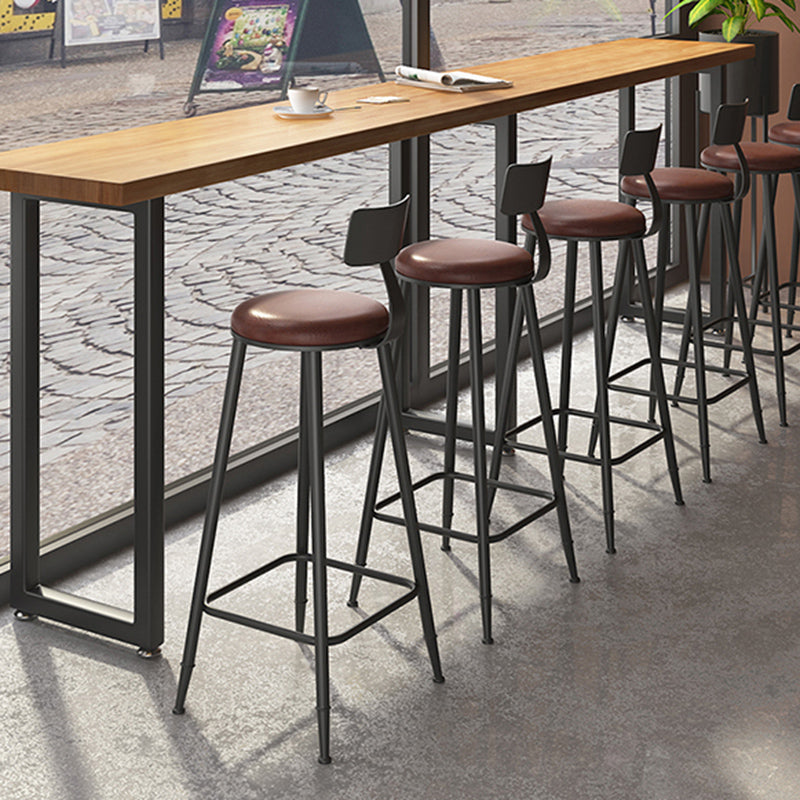 Industrial Style Rectangle Bar Table Solid Wood Fixed Bar Dining Table for Indoor