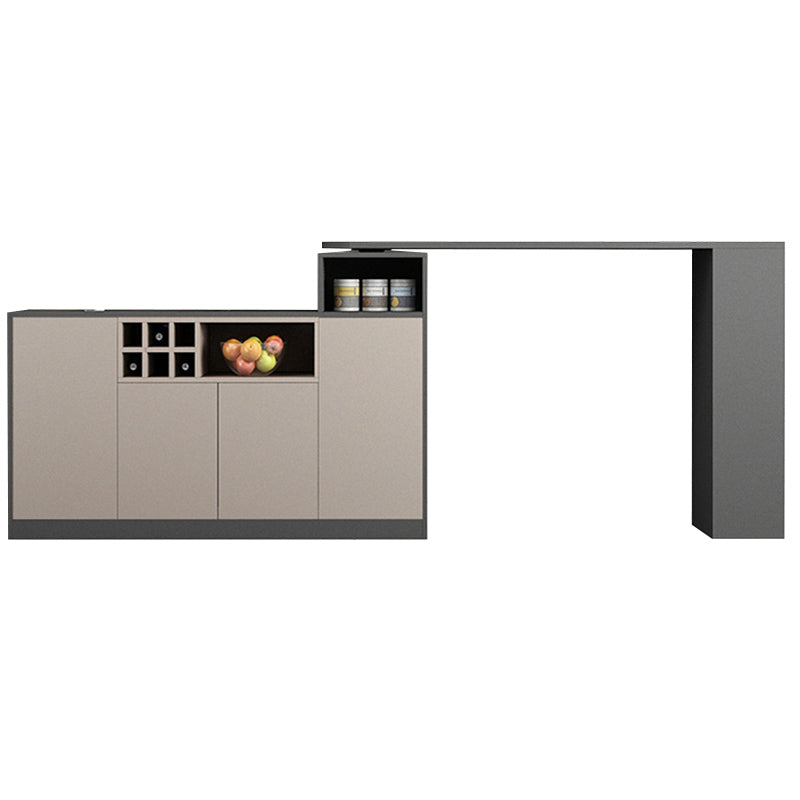 Contemporary Style Bar Table Wood Revolving Bar Wine Table with Storage