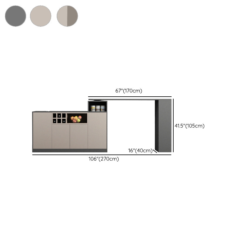 Contemporary Style Bar Table Wood Revolving Bar Wine Table with Storage