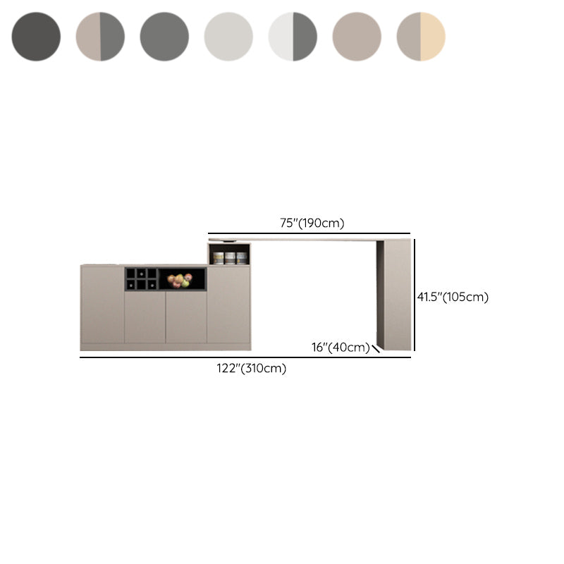 Contemporary Style Bar Table Wood Revolving Bar Wine Table with Storage