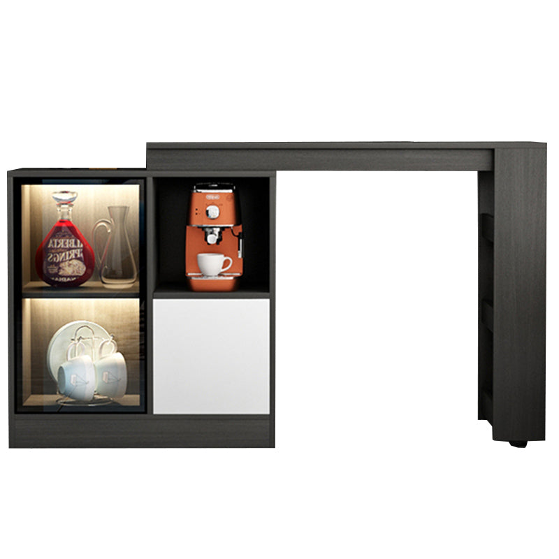 Modern Style Rectangle Bar Table Living Room Bistro Bar Desk with Storage