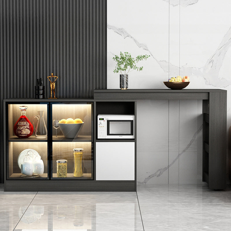 Modern Style Rectangle Bar Table Living Room Bistro Bar Desk with Storage