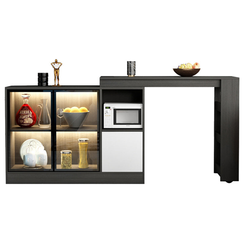 Modern Style Rectangle Bar Table Living Room Bistro Bar Desk with Storage