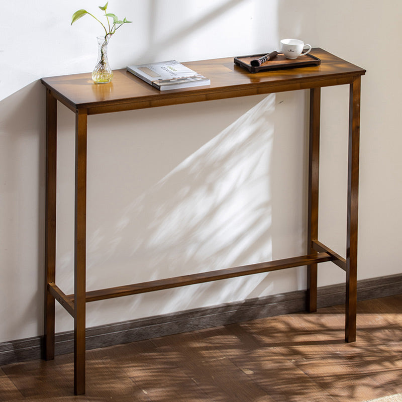 Modern Style Rectangle Bar Table Bamboo Bar Dining Table with Footrest