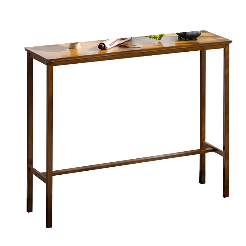 Modern Style Rectangle Bar Table Bamboo Bar Dining Table with Footrest