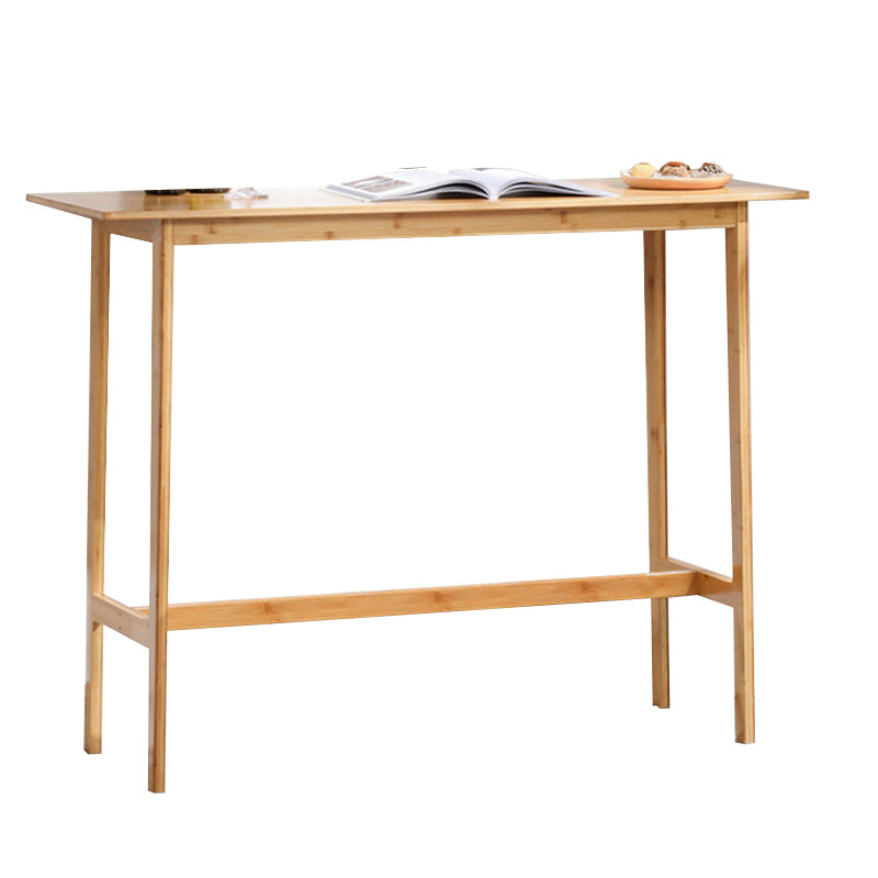 Modern Style Rectangle Bar Table Bamboo Bar Dining Table with Footrest
