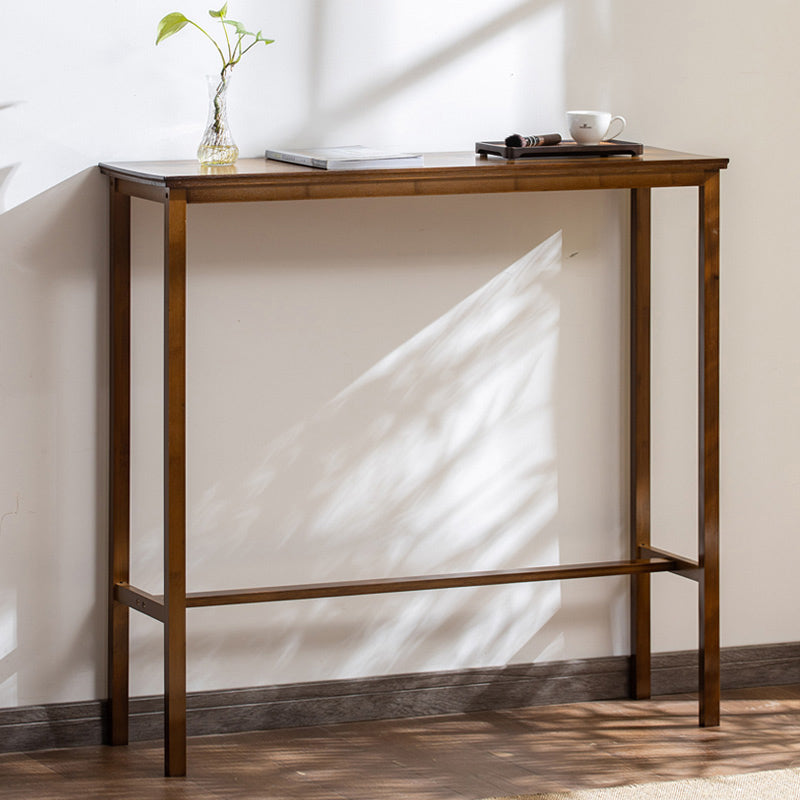 Modern Style Rectangle Bar Table Bamboo Bar Dining Table with Footrest