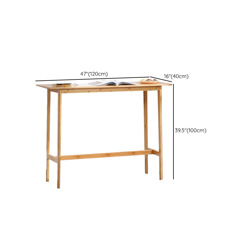 Modern Style Rectangle Bar Table Bamboo Bar Dining Table with Footrest