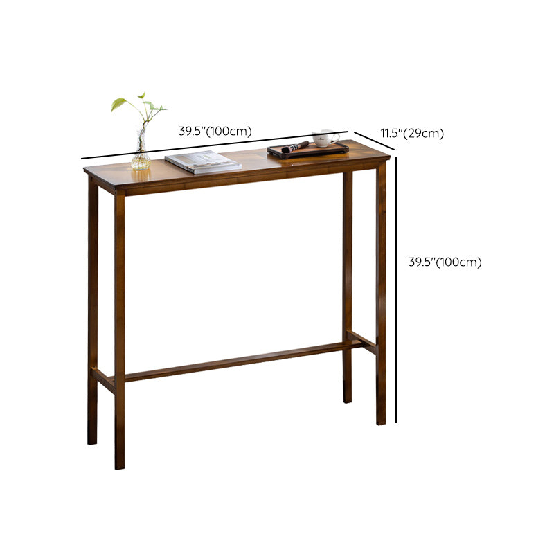 Modern Style Rectangle Bar Table Bamboo Bar Dining Table with Footrest