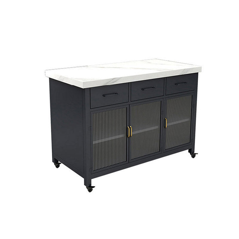 Dining Room Kitchen Island Table Marble Modern Prep Table with Drawer