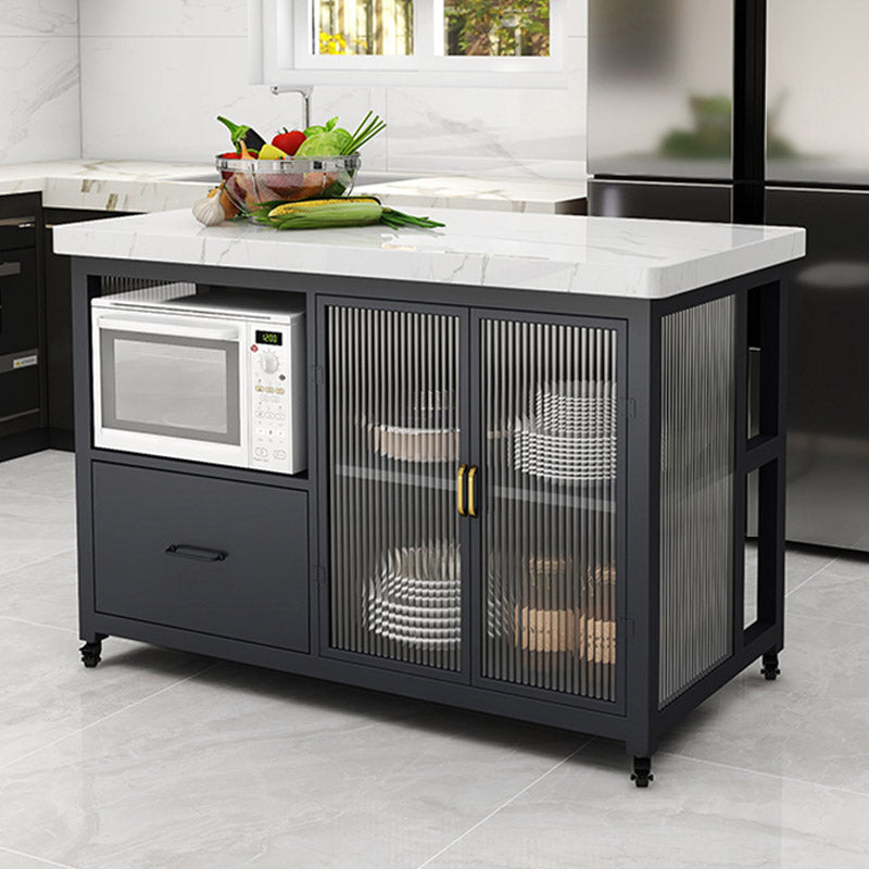 Dining Room Kitchen Island Table Modern Prep Table with Drawer