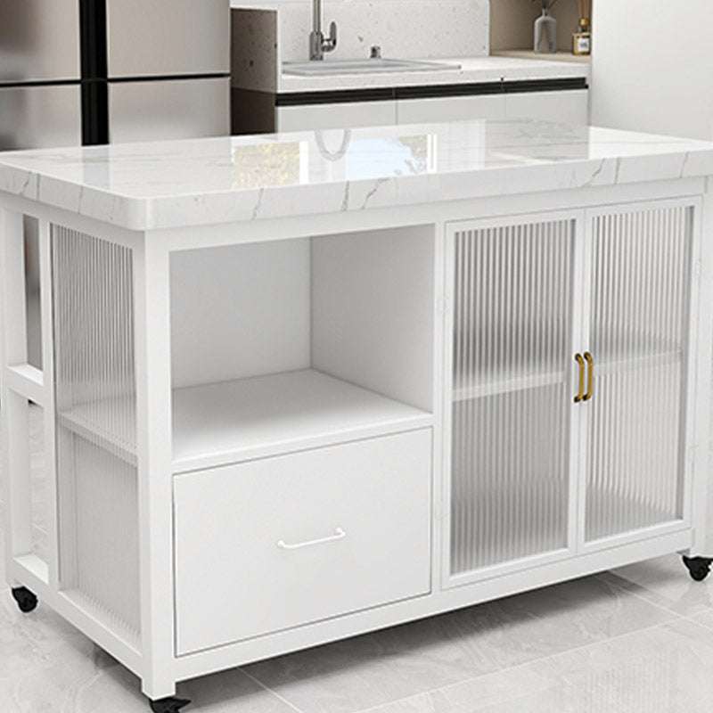 Dining Room Kitchen Island Table Modern Prep Table with Drawer